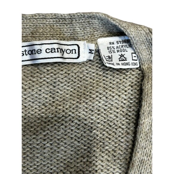 Vtg Stone Canyon Women’s Med Fair Isle Wool Blend Button Up Sweater Vest 1980s - Picture 2 of 6